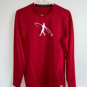 Nike Red Hyperwarm Long Sleeve T-Shirt